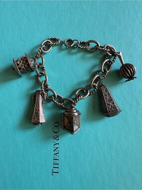 Vintage Antique Look Unknown Metal Charm Bracelet